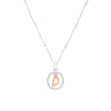 Sterling Silver & Rose Plated Initial Necklace with Cubic Zirconias Necklaces Bevilles D 