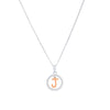 Sterling Silver & Rose Plated Initial Necklace with Cubic Zirconias Necklaces Bevilles J 