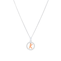 Sterling Silver & Rose Plated Initial Necklace with Cubic Zirconias Necklaces Bevilles K 