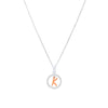 Sterling Silver & Rose Plated Initial Necklace with Cubic Zirconias Necklaces Bevilles K 