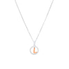 Sterling Silver & Rose Plated Initial Necklace with Cubic Zirconias Necklaces Bevilles L 