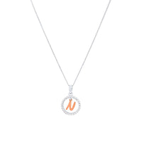 Sterling Silver & Rose Plated Initial Necklace with Cubic Zirconias Necklaces Bevilles N 