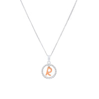 Sterling Silver & Rose Plated Initial Necklace with Cubic Zirconias Necklaces Bevilles R 