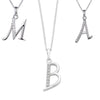 Sterling Silver Cubic Zirconia Initial Necklace - Most Initials Available Necklaces Bevilles 