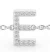19cm Initial E Bracelet with Cubic Zirconia in Sterling Silver Bracelets Bevilles 