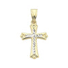 9ct Two Tone Gold Cross Pendant Necklaces Bevilles 