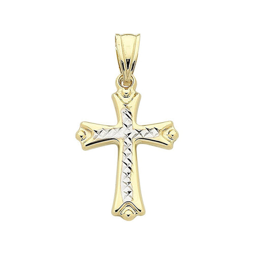 9ct Two Tone Gold Cross Pendant Necklaces Bevilles 