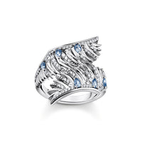 THOMAS SABO Ring phoenix wing with blue stones silver Rings Thomas Sabo 