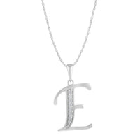 Diamond Initial Necklace in Sterling Silver Necklaces Bevilles E 