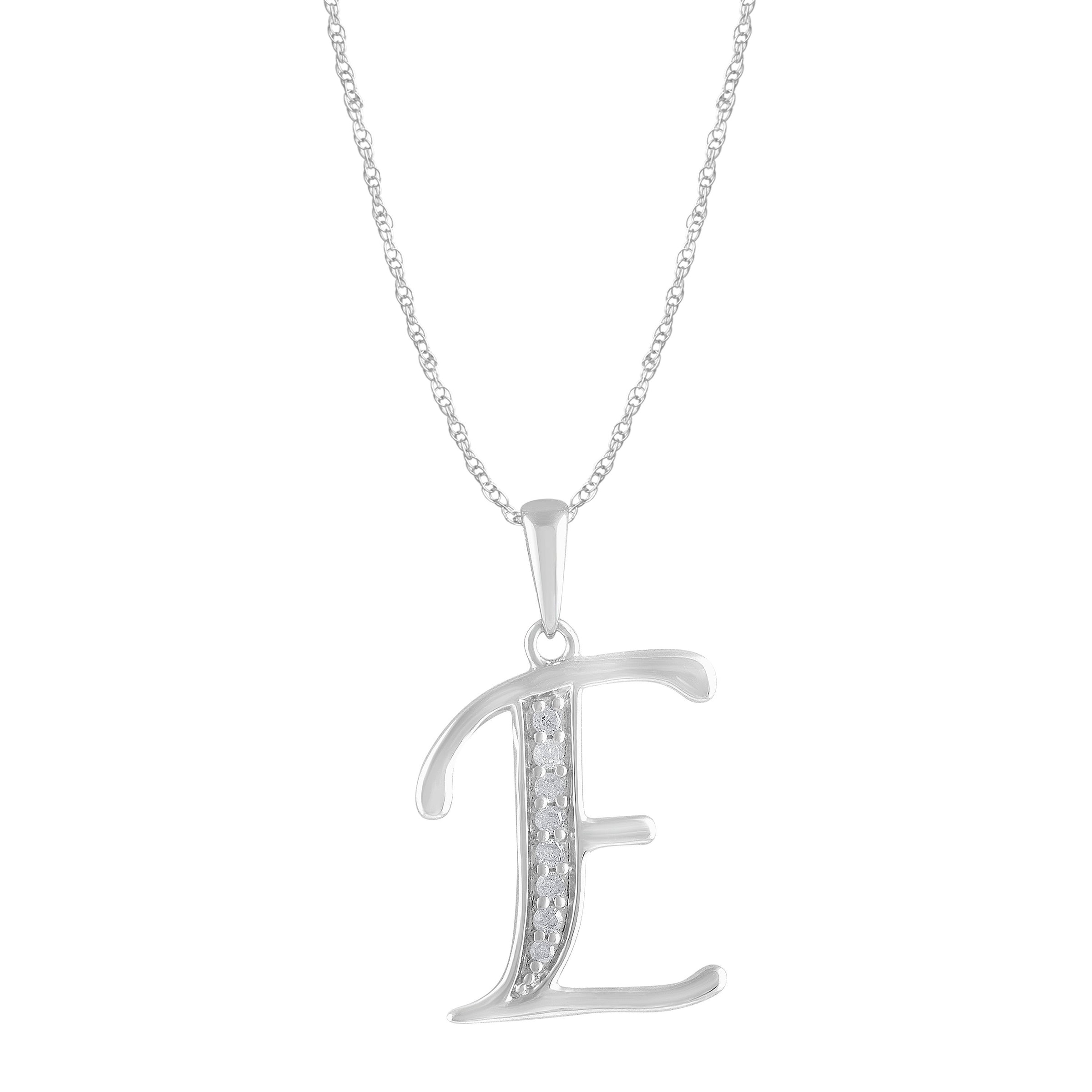 Diamond Initial Necklace in Sterling Silver Necklaces Bevilles E 