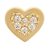 Heart Stud Earrings with Cubic Zirconia in 9ct Yellow Gold Earrings Bevilles 