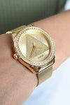 Guess Tri Glitz Gold Crystal Watch W1142L2 Watches Guess 