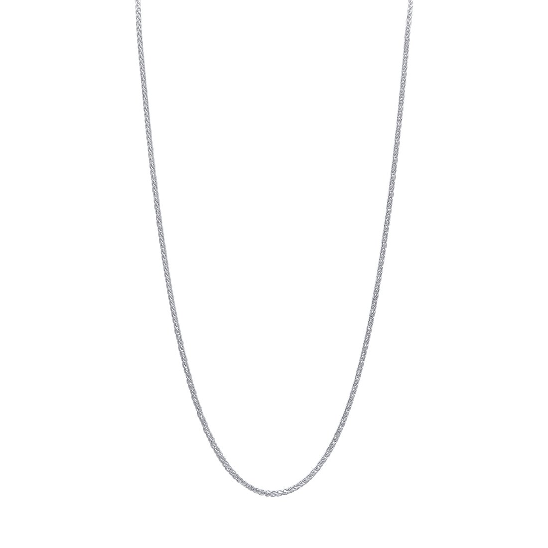 9ct White Gold Diamond Cut Wheat Chain Necklace 55cm Necklaces Bevilles 
