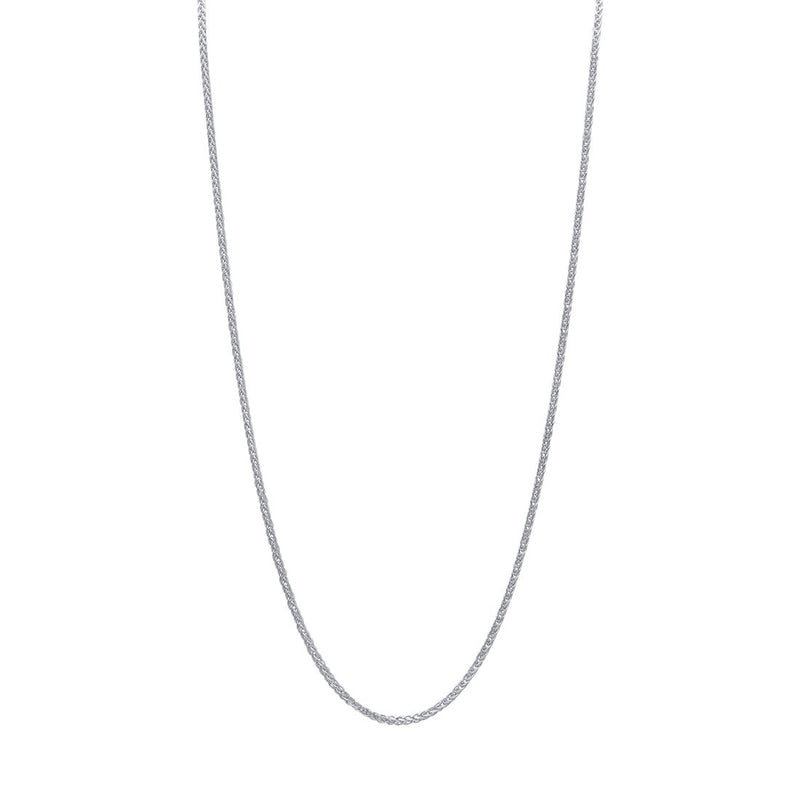 9ct White Gold Diamond Cut Wheat Chain Necklace 40cm Necklaces Bevilles 