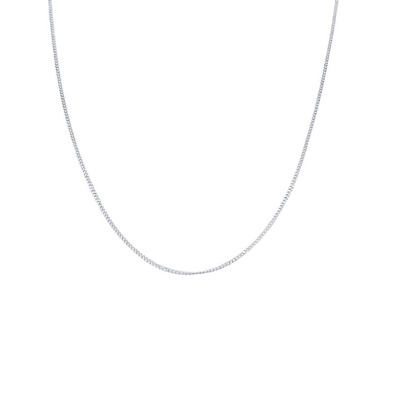 Fine Curb Necklace 41cm in 9ct White Gold Necklaces Bevilles 