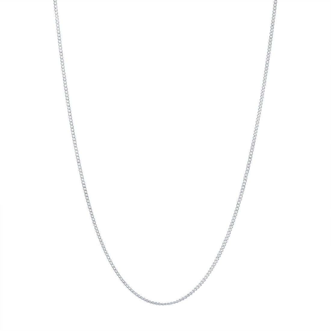 9ct White Gold Fine Diamond Cut Curb Chain Necklace 45cm Necklaces Bevilles 