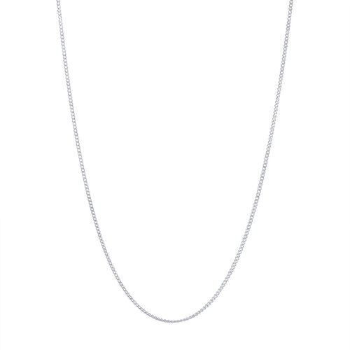 9ct White Gold Fine Diamond Cut Curb Chain Necklace 45cm Necklaces Bevilles 