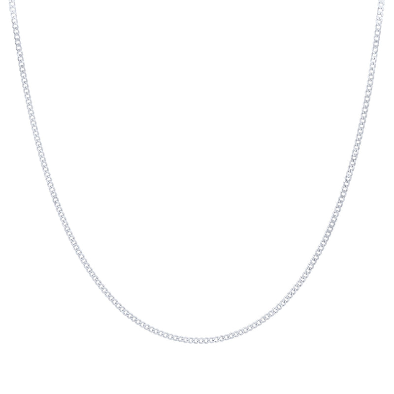 9ct White Gold Curb Chain Necklace 45m Necklaces Bevilles 