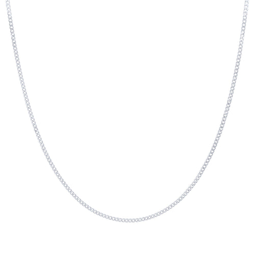 9ct White Gold Curb Chain Necklace 45m Necklaces Bevilles 