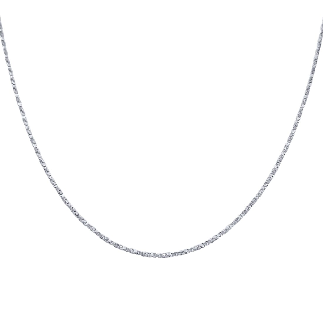45cm Diamond Cut Box Necklace in 9ct White Gold Necklaces Bevilles 