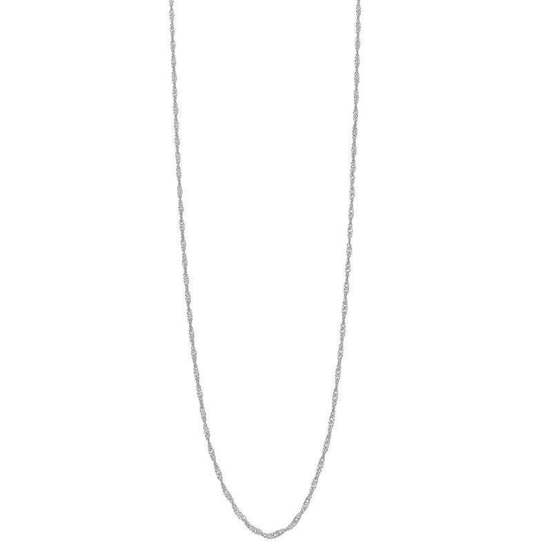 9ct White Gold Singapore Necklace 45cm Necklaces Bevilles 