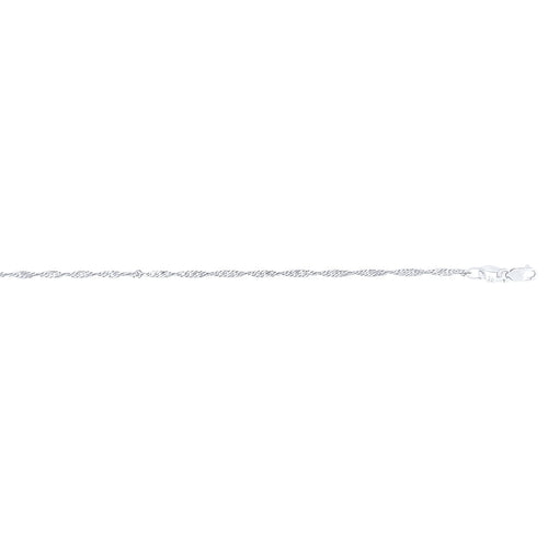 9ct White Gold Fine Singapore Necklace Chain 50cm Necklaces Bevilles 