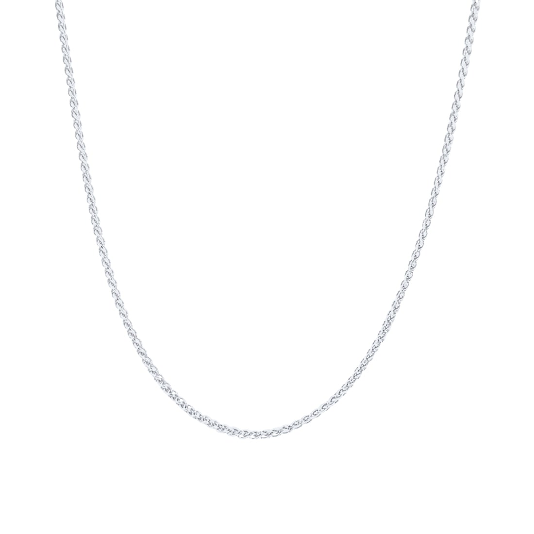 9ct White Gold Wheat Necklace Chain 46cm Necklaces Bevilles 