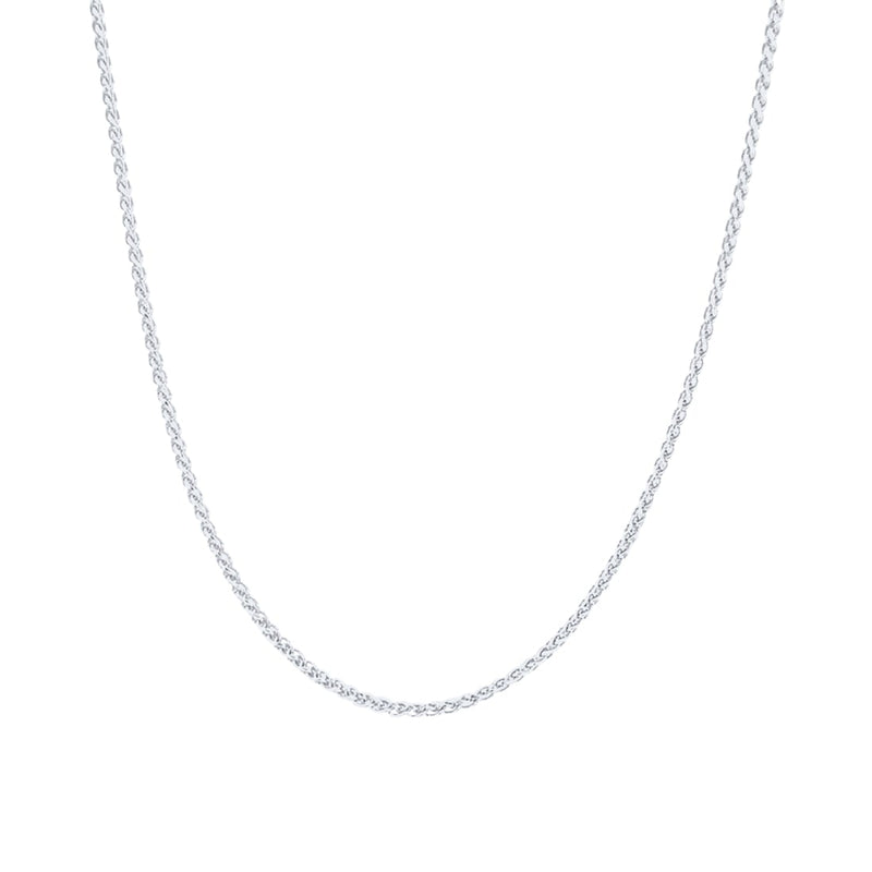 9ct White Gold Wheat Necklace Chain 46cm Necklaces Bevilles 