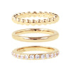 Bronzallure Set of Three Golden Rings with Cubic Zirconia Ring Bronzallure 