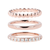 Bronzallure Set of Three Rings with Cubic Zirconia Ring Bronzallure 