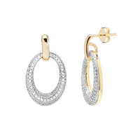 Bronzallure Gold Cubic Zirconia Oval Drop Earrings Earring Bronzallure 