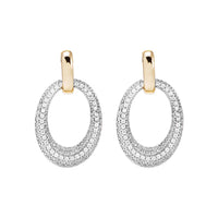 Bronzallure Gold Cubic Zirconia Oval Drop Earrings Earring Bronzallure 