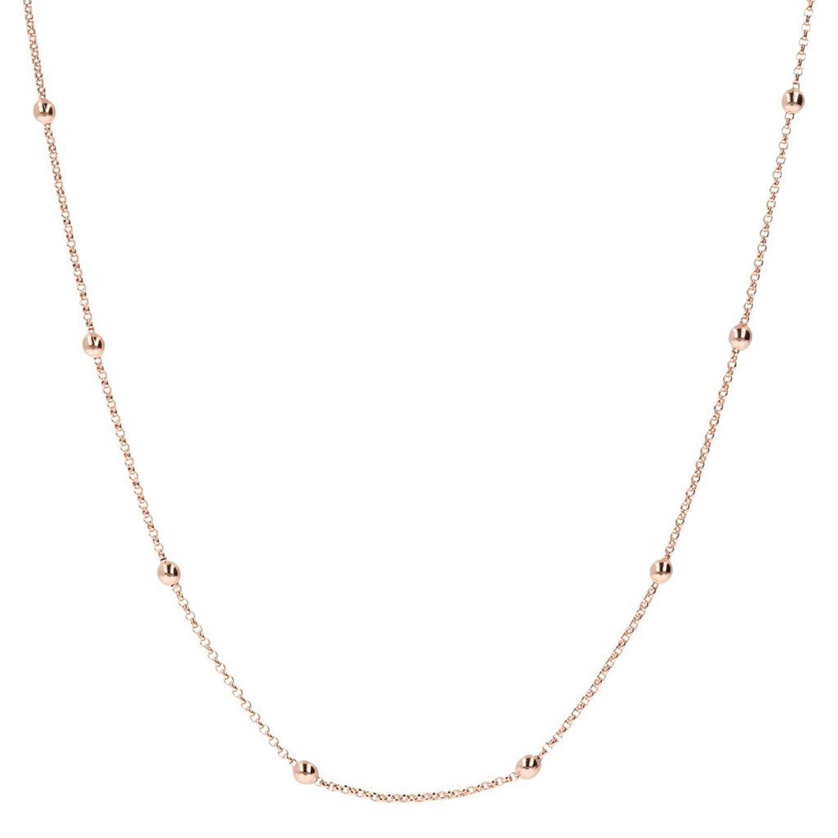 Bronzallure Mini Rolo Beaded Chain Necklaces Bronzallure 