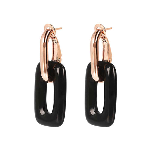 Bronzallure Variegata Black Onyx Link Earrings Earrings Bronzallure 