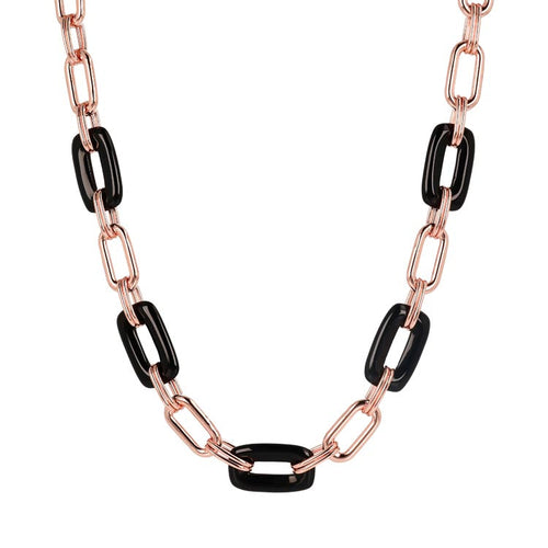 Bronzallure Variegata Black Onyx Link Necklace 48.3CM Necklaces Bronzallure 