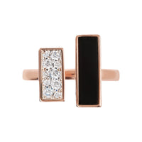 Bronzallure Cubic Zirconia and Carré Stone Ring Rings Bronzallure 