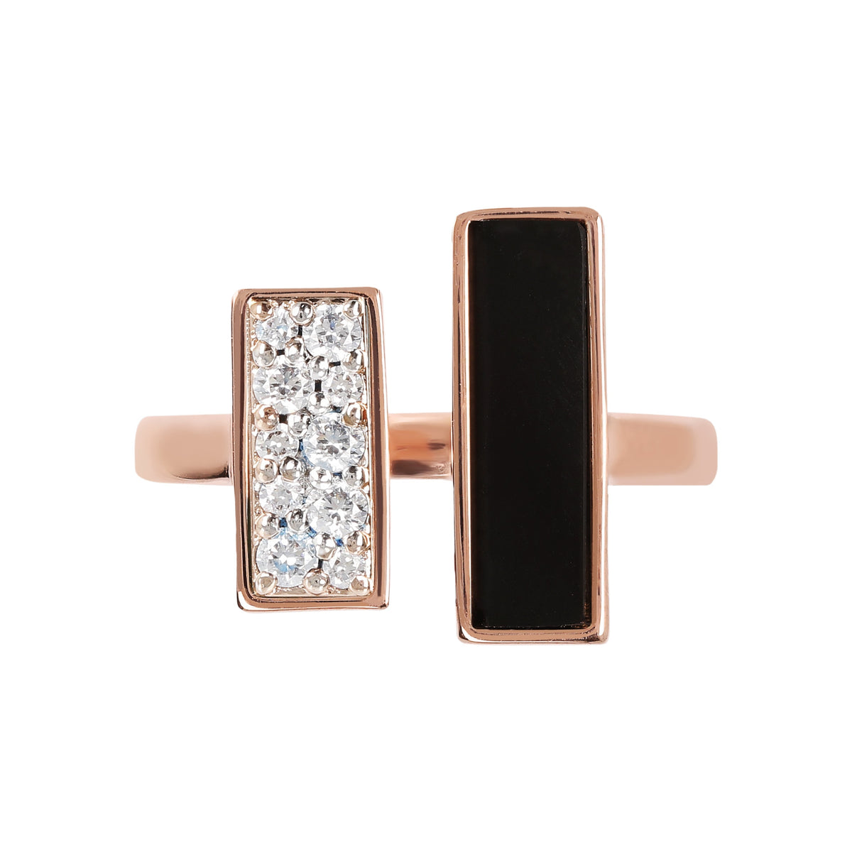 Bronzallure Cubic Zirconia and Carré Stone Ring Rings Bronzallure 