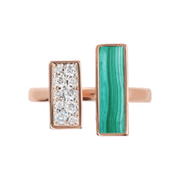 Bronzallure Cubic Zirconia and Carré Stone Ring Rings Bronzallure 