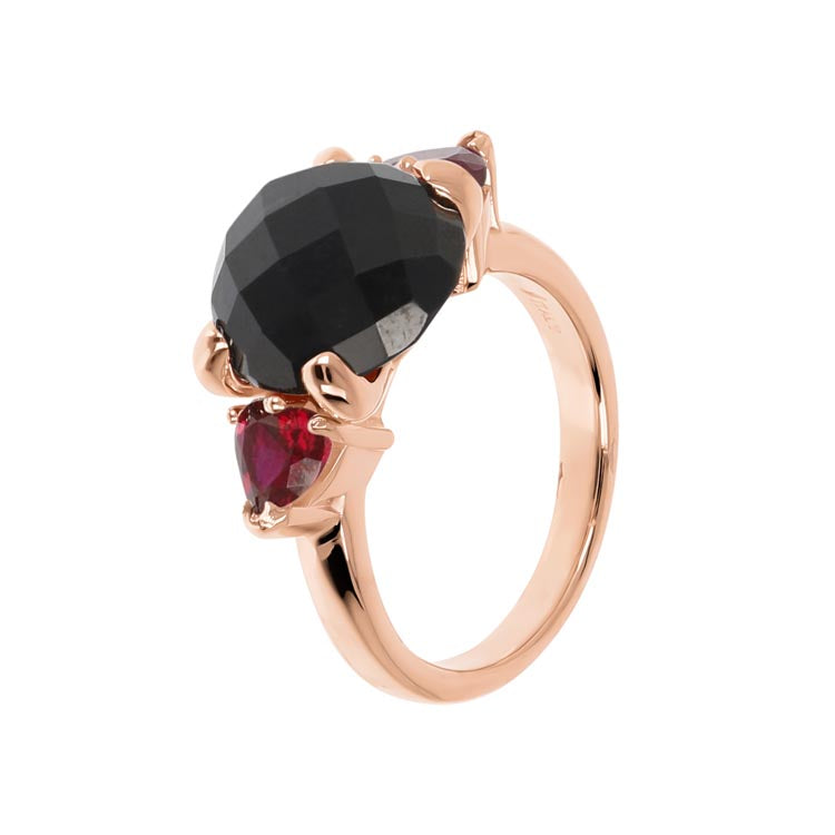 Bronzallure Felicia Black Onyx Ruby Ring Rings Bronzallure IT 12 / FR 52 