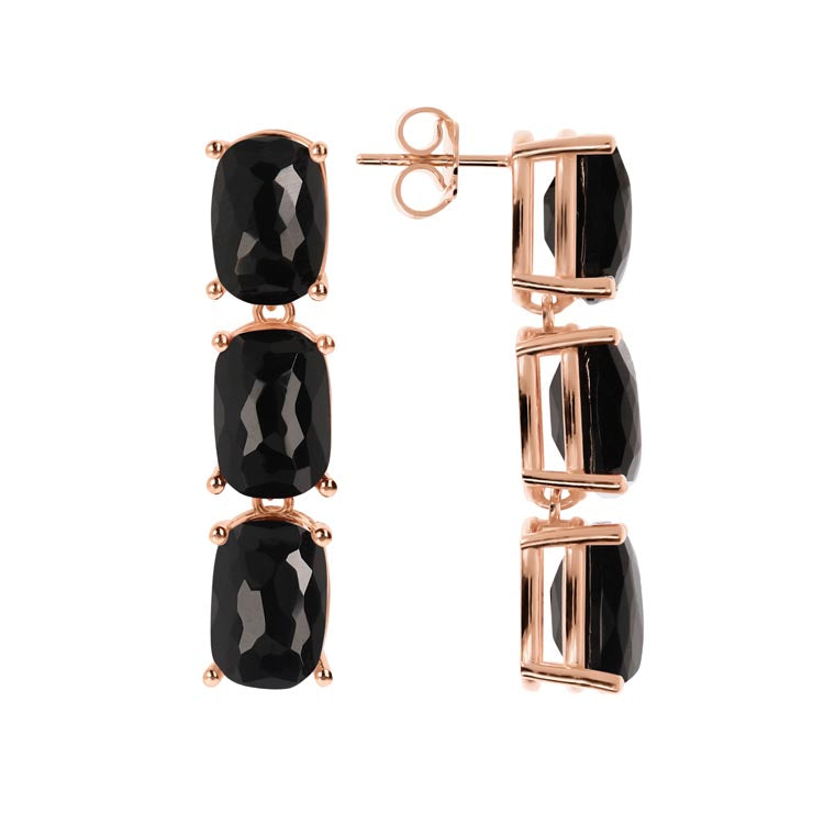 Bronzallure Variegata Black Onyx Earrings Earrings Bronzallure 