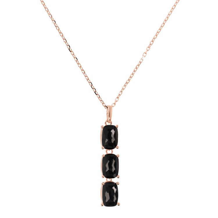 Bronzallure Variegata Black Onyx Pendant Necklace 47cm Necklaces Bronzallure 