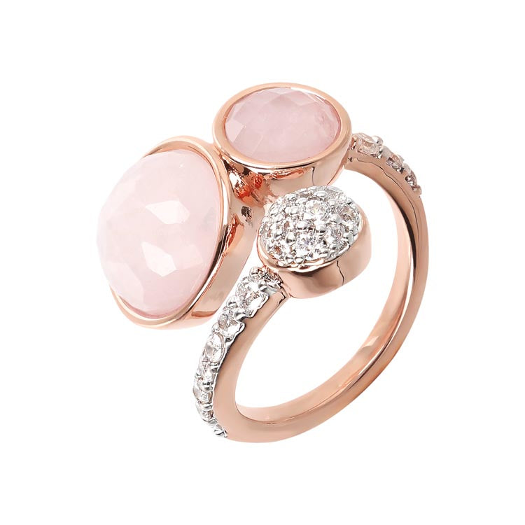 Bronzallure Preziosa Rose Quartz Cubic Zirconia Ring Rings Bronzallure IT 10 / FR 50 