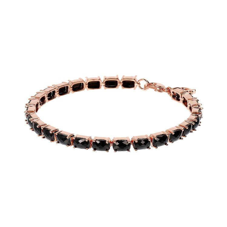Bronzallure Variegata Black Spinel Cush Stone Bracelet Bracelets Bronzallure 