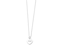 Personalised Stone Set Heart Disc Necklace Necklaces Bevilles 