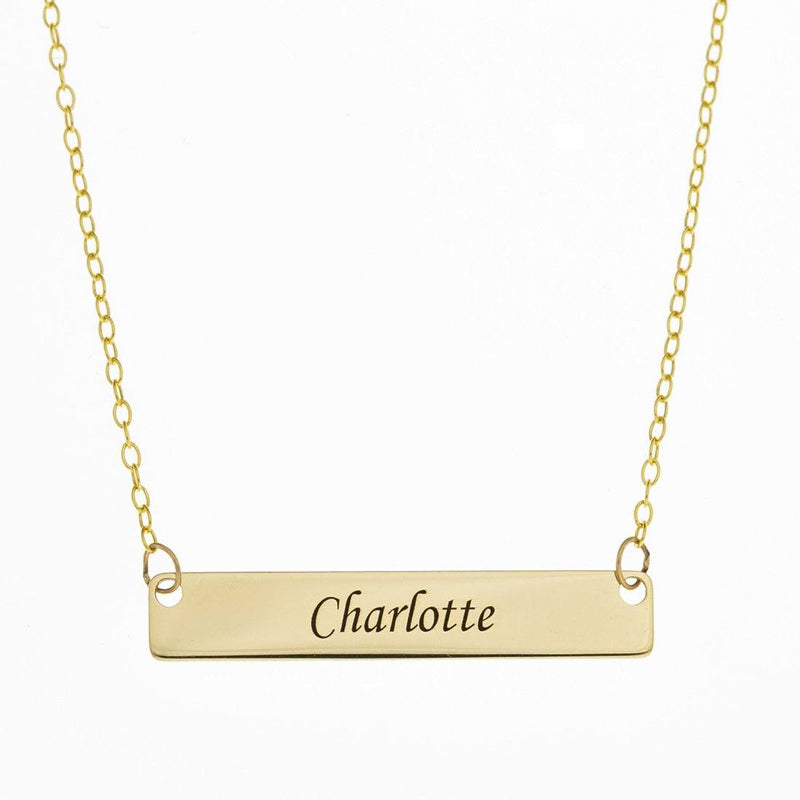 Personalised 9ct Yellow Gold Name Tag Necklace Necklaces Bevilles 