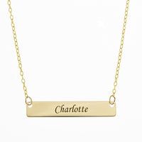 Personalised 9ct Yellow Gold Name Tag Necklace Necklaces Bevilles 