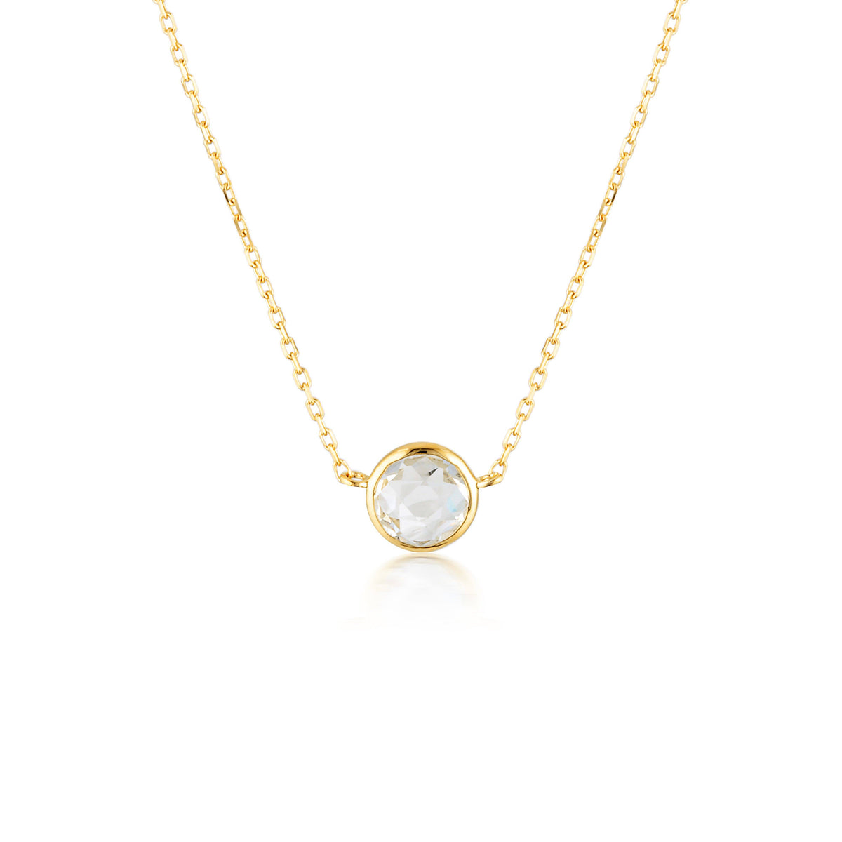 Georgini Lucent White Topaz Gold Necklace Bevilles Jewellers 