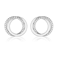 GEORGINI REFLECTION CIRCLES EARRING SILVER & WHITE ENAMEL Georgini 