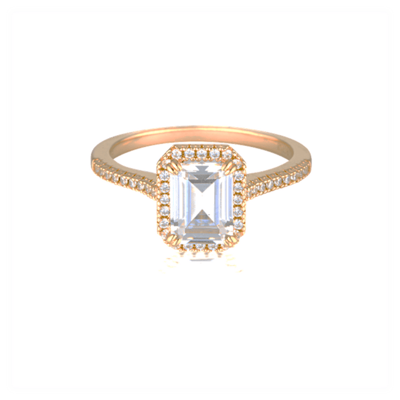 GEORGINI ICONIC BRIDAL VIOLET RING ROSE GOLD Bevilles Jewellers 