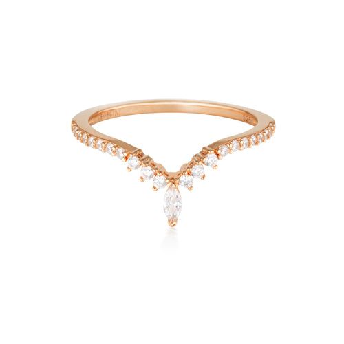 Georgini Rock Star Tiara Rose Gold Ring Bevilles Jewellers 